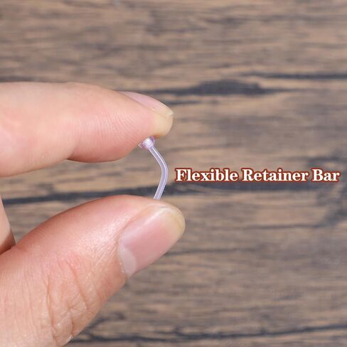 24PCS Clear Invisible Piercing Retainers for Work - 16G Push Top Labret Lip Rings & Earrings, Flat Back Nose Studs for Helix, Tragus, Monroe, Medusa, Industrial - 6/8/10/12mm Bars in Saudi Arabia