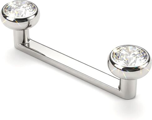 14G Titanium Surface Tragus Piercing Jewelry 10mm/12mm Double Crystal Staple Bar Piercing Jewelry Internally Threaded Barbell Surface Piercings in Saudi Arabia