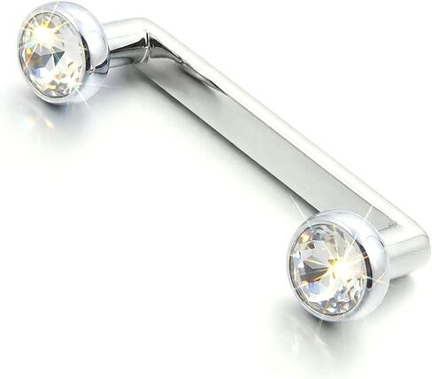14G Titanium Surface Tragus Piercing Jewelry 10mm/12mm Double Crystal Staple Bar Piercing Jewelry Internally Threaded Barbell Surface Piercings in Saudi Arabia
