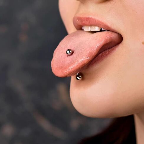 davka 14G Tongue Rings Set, Surgical Steel Tongue Barbells 12mm 14mm 16mm, Stainless Steel Tongue Piercing Jewelry with 5mm Balls, Extra 6mm Replacement Balls, Ball Grabber and Insertion Taper in Saudi Arabia