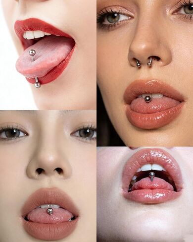 davka 14G Tongue Rings Set, Surgical Steel Tongue Barbells 12mm 14mm 16mm, Stainless Steel Tongue Piercing Jewelry with 5mm Balls, Extra 6mm Replacement Balls, Ball Grabber and Insertion Taper in Saudi Arabia