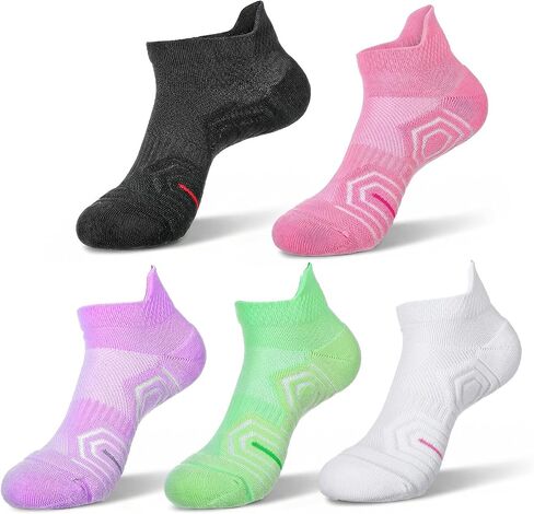 10Pairs Compression Socks for Women Ankle Socks Cushioned Running Sock Athletic Low Cut Running Sock with Arch Support Breathable Comfort Wicking Sock for Women Workout Sports Travel in Saudi Arabia