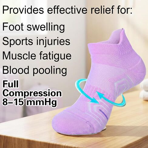 10Pairs Compression Socks for Women Ankle Socks Cushioned Running Sock Athletic Low Cut Running Sock with Arch Support Breathable Comfort Wicking Sock for Women Workout Sports Travel in Saudi Arabia