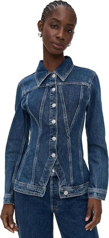 DL1961 Women's Peplum Long Sleeve Denim Jacket in Kuwait