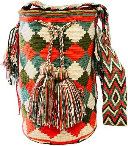 LARGE Handmade Wayuu Crochet Tote Bag, Woven Mochila, Colombian Tribal Bag, Beach Bag (bottom left) in Saudi Arabia