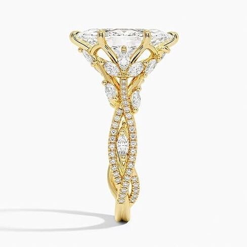 1–5 Ct Marquise Moissanite Engagement Ring for Women, Nature Inspired Floral Leaf Design, 10K 14K 18K Solid Gold or 925 Sterling Silver, Vintage Promise Wedding Ring, Unique Proposal Ring Gift in Kuwait
