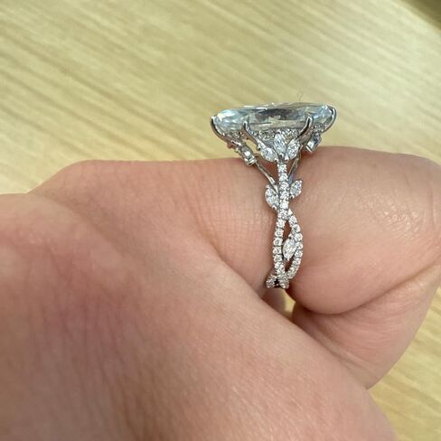 1–5 Ct Marquise Moissanite Engagement Ring for Women, Nature Inspired Floral Leaf Design, 10K 14K 18K Solid Gold or 925 Sterling Silver, Vintage Promise Wedding Ring, Unique Proposal Ring Gift in Kuwait