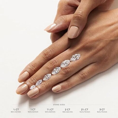 1–5 Ct Marquise Moissanite Engagement Ring for Women, Nature Inspired Floral Leaf Design, 10K 14K 18K Solid Gold or 925 Sterling Silver, Vintage Promise Wedding Ring, Unique Proposal Ring Gift in Kuwait