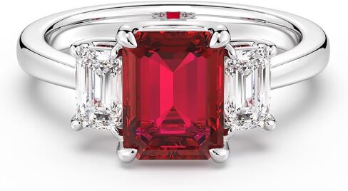 Iefil 1.4CT-2CT Lab Grown Birthstone for Women, Lab-Created Moissanite Brands for Women, Emerald Cut Engagement Rings, GRC Certified, 925 Sterling Silver with Rhodium Plating, Sizes 6-8 in Kuwait