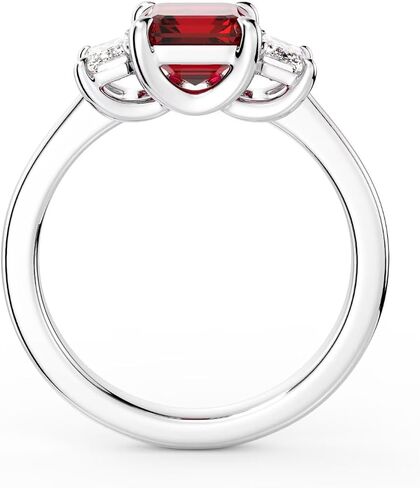 Iefil 1.4CT-2CT Lab Grown Birthstone for Women, Lab-Created Moissanite Brands for Women, Emerald Cut Engagement Rings, GRC Certified, 925 Sterling Silver with Rhodium Plating, Sizes 6-8 in Kuwait