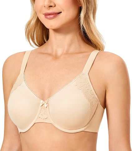 Women's Full Coverage Minimizer Underwire Unlined Support Cotton Bra in Kuwait