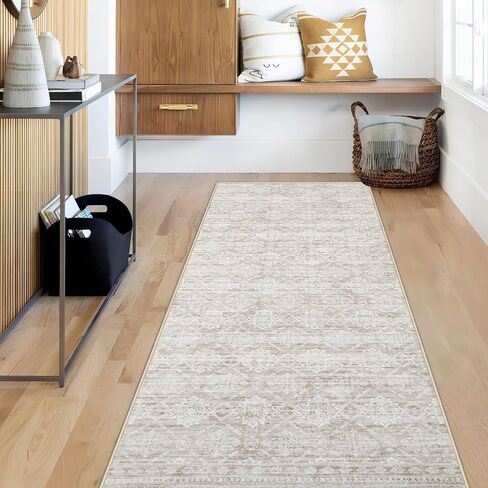 Area Rug 4x6 Geometric Rug: Washable Boho Moroccan Rugs Soft Farmhouse Rug, Modern Neutral Stain Resistant Indoor Floor Carpet for Livingroom Bedroom Dining Table Nursery(Beige,4X6) in Saudi Arabia
