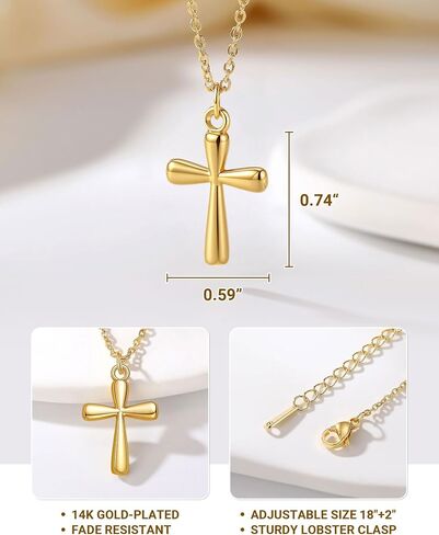 Always Remember You Are Loved - 14k Gold Cross Necklaced for Girls, Easter First Communion Confirmation Baptism Birthday Gifts in Kuwait