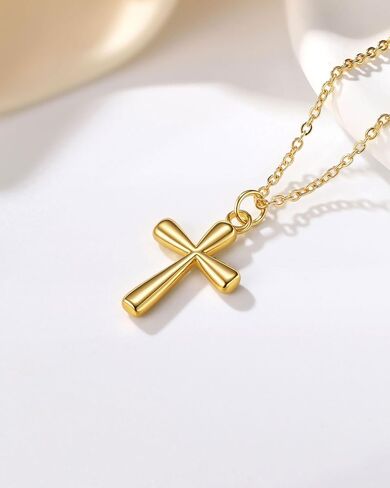 Always Remember You Are Loved - 14k Gold Cross Necklaced for Girls, Easter First Communion Confirmation Baptism Birthday Gifts in Kuwait