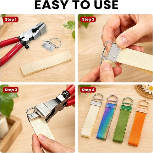 35PCS Key Fob Hardware Set, 1 Inch Keychain Hardware with Key Fob Pliers Keyfob Hardware Set Rustproof DIY Kit for Keychain Lanyard Wristlet Making Supplies (4 Colors) in Saudi Arabia