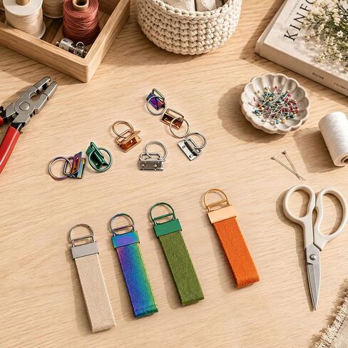 35PCS Key Fob Hardware Set, 1 Inch Keychain Hardware with Key Fob Pliers Keyfob Hardware Set Rustproof DIY Kit for Keychain Lanyard Wristlet Making Supplies (4 Colors) in Saudi Arabia