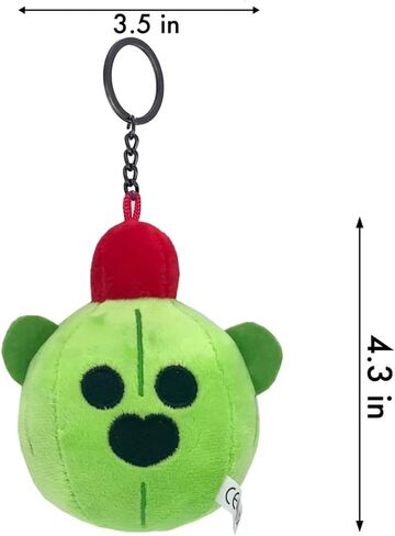 Spike Plush Keychain, Soft Stuffed Cactus Character Pendant, Cute Backpack Bag Charm, Collectible Gift for Game Fans, 4 Inch in Saudi Arabia