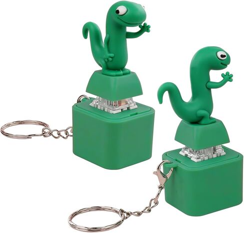 2PCS Lizard Fidget Keychain Clicker Toys, Lizard Button Keychain with Click Sound & Colorful Light, Portable Keyboard Clicker Toy, Mini Sensory Keychain for Desk, Travel and Everyday Fun in Saudi Arabia