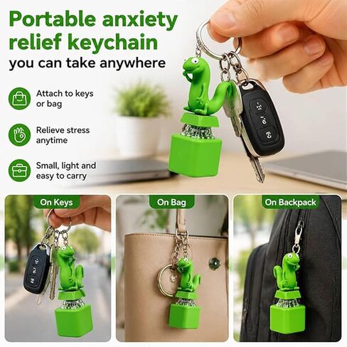 2PCS Lizard Fidget Keychain Clicker Toys, Lizard Button Keychain with Click Sound & Colorful Light, Portable Keyboard Clicker Toy, Mini Sensory Keychain for Desk, Travel and Everyday Fun in Kuwait