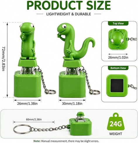 2PCS Lizard Fidget Keychain Clicker Toys, Lizard Button Keychain with Click Sound & Colorful Light, Portable Keyboard Clicker Toy, Mini Sensory Keychain for Desk, Travel and Everyday Fun in Kuwait