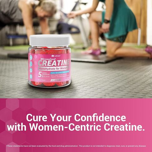 Creatine for Women Gummies, Micronized Creatine Monohydrate + Myo-Inositol, Collagen Peptides, BCAAs, Hyaluronic Acid, Vitamin B6 B12, Zinc for Enërgy, Föcus, Hörmonal Balance, Sugar Free, 120 Counts in Kuwait