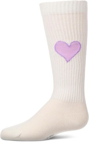 MeMoi Girls Filled Heart Ribbed Cotton-Rich Novelty Knee High Sock in Kuwait