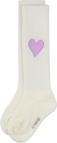 MeMoi Girls Filled Heart Ribbed Cotton-Rich Novelty Knee High Sock in Kuwait