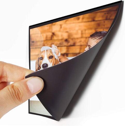 HIIMIEI Magnetic Photo Frames for Refrigerator 5x7 Inches,20 Pack, No Sratched Fridge Magnets Picture Frame Photo Sleeves Protected by Removable Film(Black) in Saudi Arabia