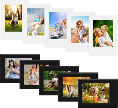 10 Pack Magnetic Picture Frame, 3 Inch Magnetic Photo Frames for Polaroid Fujifilm Instax Mini Prints, Magnetic Picture Frames for Refrigerator, Home, School, Office (10, White and Black) in Saudi Arabia