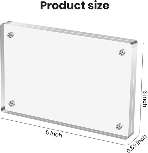 Acrylic Magnetic Photo Frame, 3x5 Inch Double-sided Magnetic Photo Frame, Tabletop Frameless Postcard Display (3-Pack) in Saudi Arabia