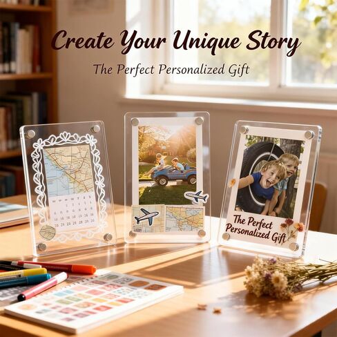 30Pcs Acrylic Magnetic Picture Frame, 2.36 x 3.54 Inch Clear Magnet Photo Frames for Refrigerator, Wallet Size Magnetic Picture Frames for Polaroid Instax Mini Fuji Film Photos in Saudi Arabia