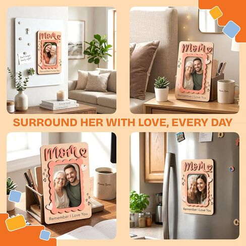 NewEleven Birthday Gifts for Mom - Mommy Magnet Picture Frame Gift, Mom Birthday Gifts From Daughter, Son, Kids - Meaningful Gift for Mother, Moms, Mommy, Step Moms, Mother In Law - Magnet Photo Frame in Saudi Arabia