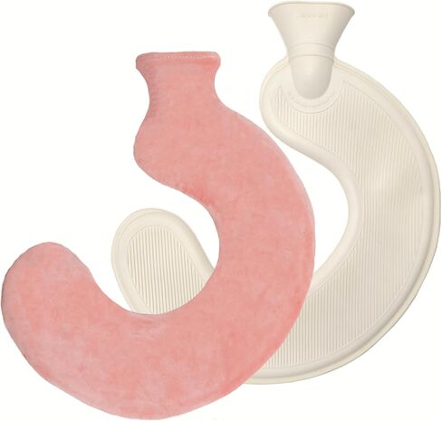 U-Shaped Neck Hot Water Bottle, BS1970:2012 Certified Natural Rubber, 1L Wearable Cervical Heating Pad, Crystal Velvet Cover, Shoulder Warmer for Neck Pain & Arthritis Relief in Saudi Arabia