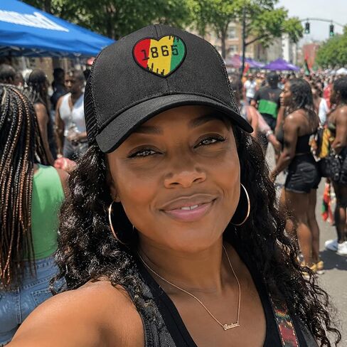 Juneteenth Black History Month Embroidered Baseball Cap, African American Pride Gift Adjustable Hat for Men Women in Kuwait