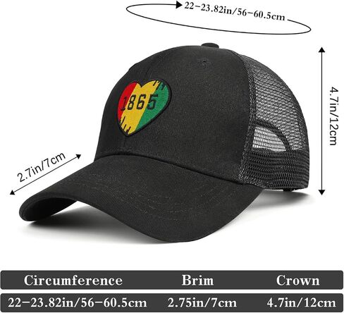 Juneteenth Black History Month Embroidered Baseball Cap, African American Pride Gift Adjustable Hat for Men Women in Kuwait