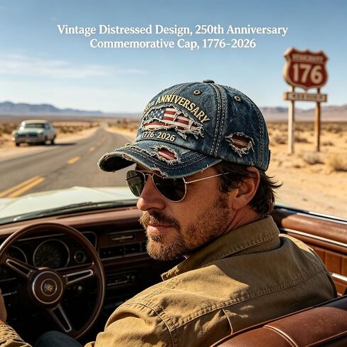 oo&ylyuelang 250th Anniversary Hat,250 Year American Anniversary Baseball Cap Adjustable Patriotic Hats,Unisex Style in Kuwait