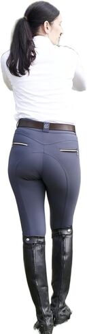 KL Select Gabrielle Knee Patch Breeches - Slate/Espresso in Saudi Arabia