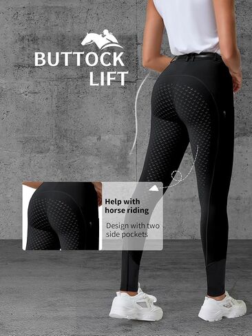 Women's Horse Sports Riding Tights Pants Knee-Patch Equestrian Breeches Horseback Schooling for Women in Kuwait