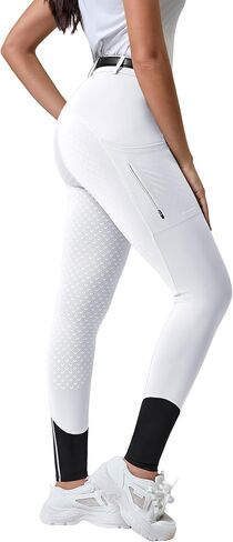 Women's Horse Sports Riding Tights Pants Knee-Patch Equestrian Breeches Horseback Schooling for Women in Kuwait