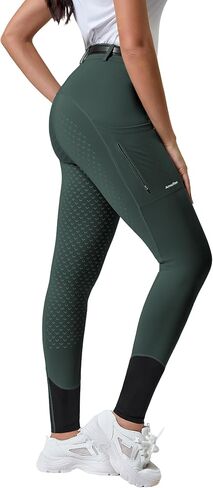 Women's Horse Sports Riding Tights Pants Knee-Patch Equestrian Breeches Horseback Schooling for Women in Kuwait