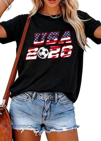 AMWIPE Soccer Cup 2026 Shirt for Women USA Football Shirts Mexico Jersey Argentina Brazil Shirts Football V Neck Tee Tops in Kuwait