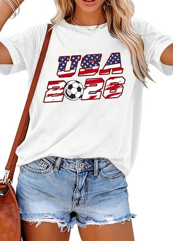 AMWIPE Soccer Cup 2026 Shirt for Women USA Football Shirts Mexico Jersey Argentina Brazil Shirts Football V Neck Tee Tops in Kuwait