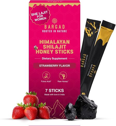 She Lajit Honey Sticks for Women | Shilajit for Women - for hormonal Balance & Energy | Pure Himalayan Shilajit with Organic Honey & Natural Tasty Strawberry | 7 Count in Saudi Arabia