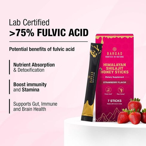 She Lajit Honey Sticks for Women | Shilajit for Women - for hormonal Balance & Energy | Pure Himalayan Shilajit with Organic Honey & Natural Tasty Strawberry | 7 Count in Saudi Arabia