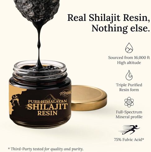 Miresi Shilajit Resin for Men & shilajit for Women – Authentic Gold-Grade Shilajit | 85+ Trace Minerals & Fulvic Acid | Supports Energy, Stamina & Immunity | Lab-Tested & Pure | 30g in Kuwait