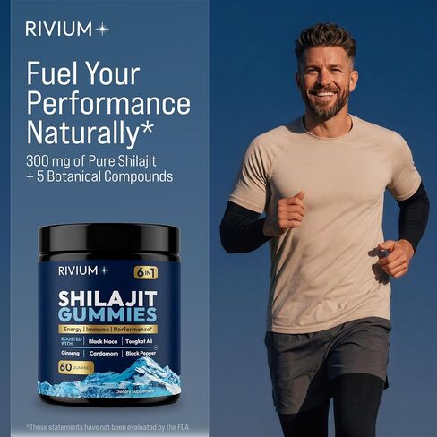 Shilajit Gummies - Himalayan Shilajit Extract | Maca | Ginseng | Cardamom & Tongkat Ali – Natural Mineral Support for Everyday Energy, Vitality & Wellness – 60 Gummies in Kuwait