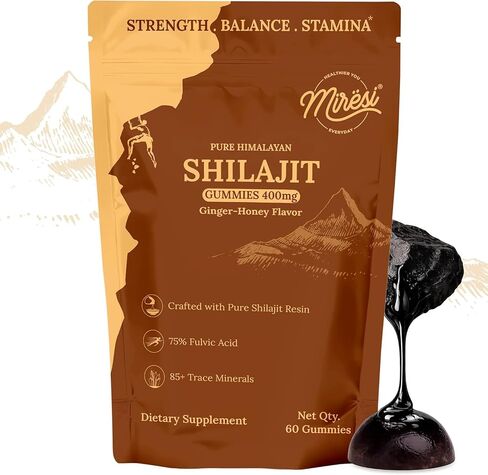 Miresi Shilajit Resin for Men & shilajit for Women – Authentic Gold-Grade Shilajit | 85+ Trace Minerals & Fulvic Acid | Supports Energy, Stamina & Immunity | Lab-Tested & Pure | 30g in Kuwait