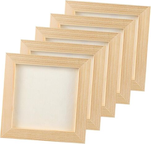 Cabilock 5 PCS إطارات طين خشبية فارغة للطلاء DIY إطار فني غير مكتمل للمشاريع الإبداعية الأمل in Kuwait