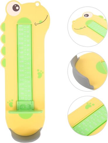 Beaupretty Shoe Size Measurer and Foot Measuring Device, Yellow Dinosaur Design, Precise Feet Length Ruler for Home Use in Kuwait