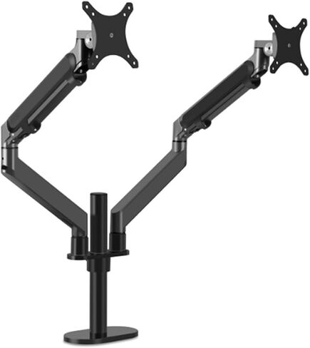 Dual Screen Display Stand Dual Monitor Stand Gas Spring Aluminum Alloy Office Desk clamp(Dark Grey) in Saudi Arabia